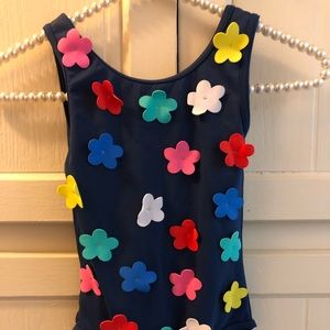 Mini Boden floral navy blue bathing suit